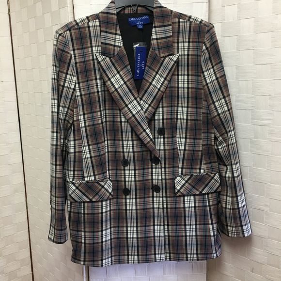 Nwt Apt. 9 Cara Santana plaid blazer size 14 - Picture 3 of 10